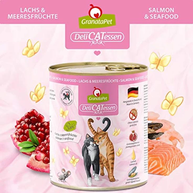 GranataPet DeliCatessen, Nassfutter für Katzen, 6 x 800g, ohne Getreide & Zuckerzusätze, hohe Fleischanteil, mit Granatapfelkernen und Grünlippmuschel – Bild 4