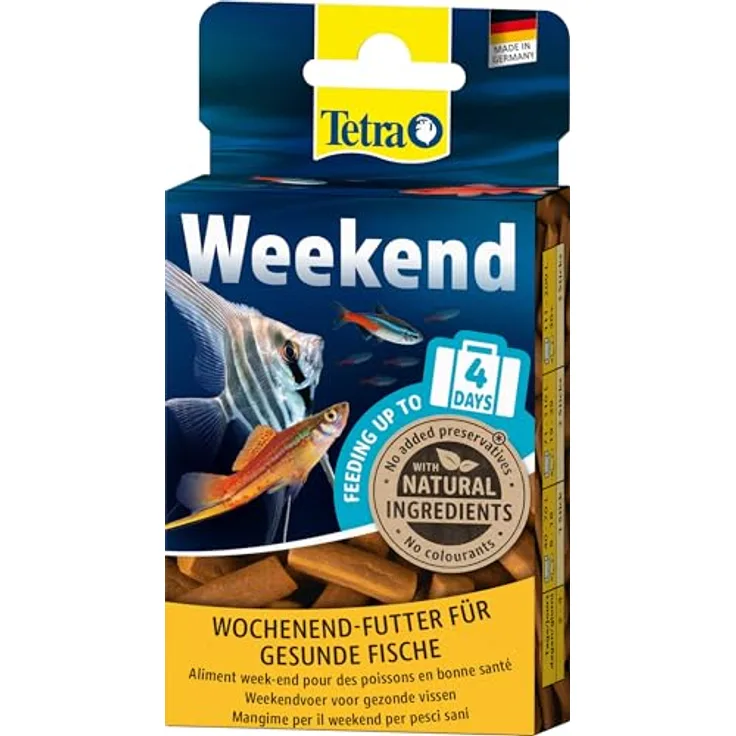 Tetra TetraMin Weekend, Wochenendfutter für Zierfische, 20 kompakte Futtersticks für bis zu 4 Tage Versorgung, mineralstoffreich und ohne Farbstoffe