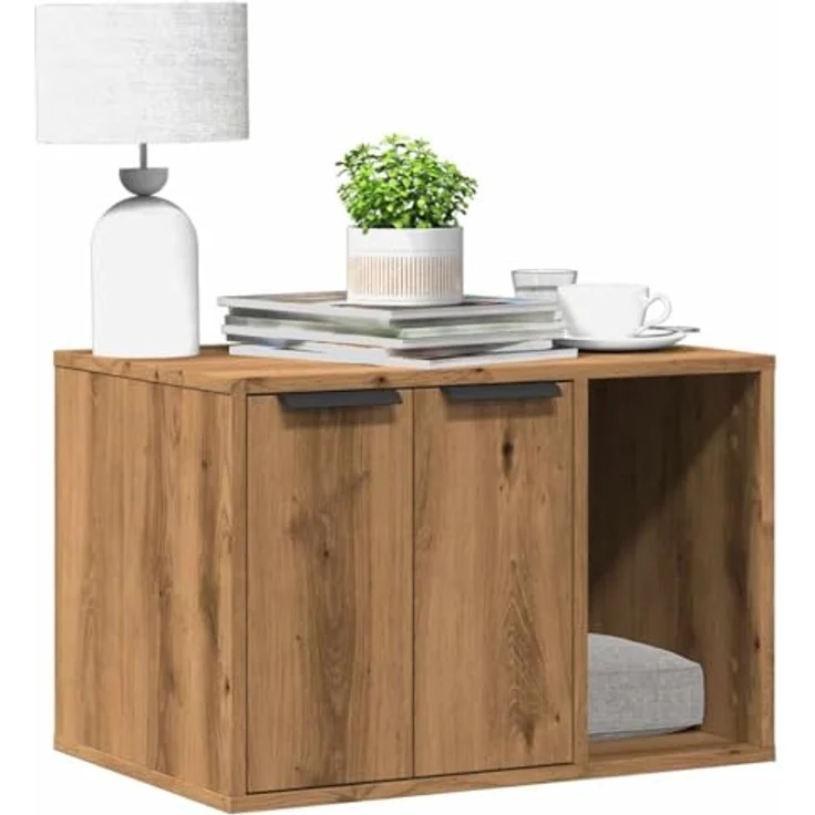 vidaXL Katzentoilette, Katzenklo Artisan-Eiche 60x40x40 cm Holzwerkstoff – Bild 3