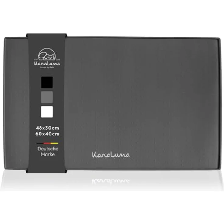 KaraLuna Premium Silikon Napfunterlage 60 x 40 cm, Grau, rutschfest und leicht zu reinigen für Hunde und Katzen – Bild 1