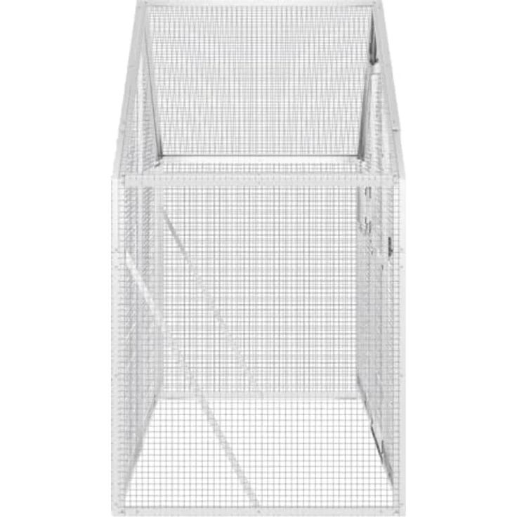 vidaXL Vogelvoliere, Aluminium-Vogelkäfig für den Außenbereich, abschließbare Tür und Fenster, silbern – Bild 4
