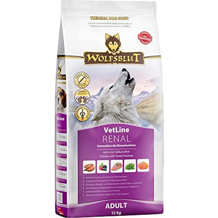 Wolfsblut VetLine Renal, Hunde-Trockenfutter für chronische Nierenerkrankungen, 12kg, getreidefrei, reduzierte Nährstoffe zur Nierenentlastung – Bild 1