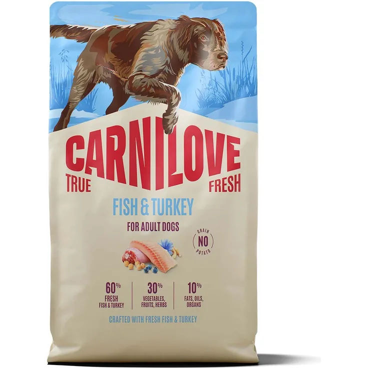 Carnilove Dog True Fresh Adult, Hunde-Trockenfutter mit Truthahn, 4kg
