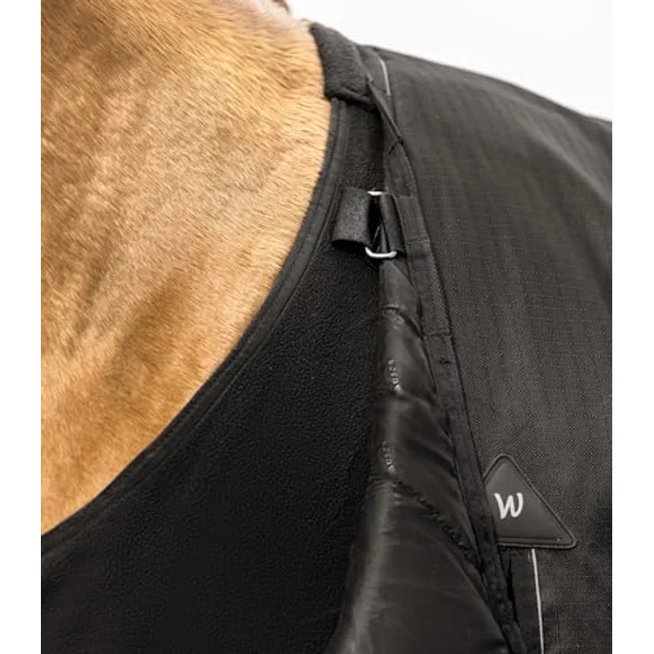 Waldhausen Fleece Unterdecke, schwarz, 145 cm, atmungsaktiv aus Antipillingfleece mit T-Brustverschluss und Befestigungsstreifen – Bild 2