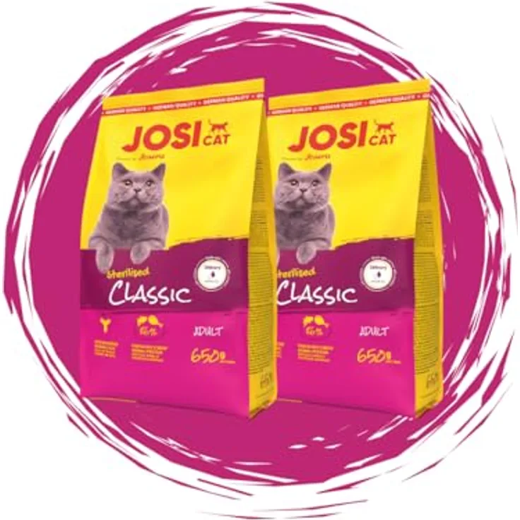 Josera JosiCat Sterilised Classic, Katzen-Trockenfutter für kastrierte Katzen, 650g Beutel