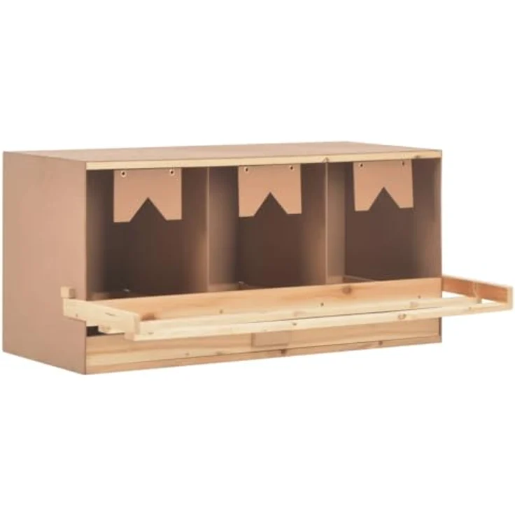 vidaXL Legenest Hühnernest 3 Fächer 96 x 40 x 45 cm Massivholz Kiefer – Bild 2