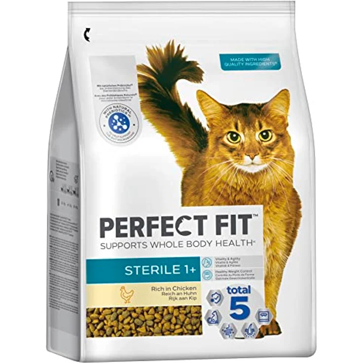 Perfect Fit Katze Beutel Sterile 1+ mit Huhn, 2,8kg Trockenfutter für gesunde Verdauung und Haut, optimale Gewichtskontrolle, B-Vitamine und Eisen – Bild 1