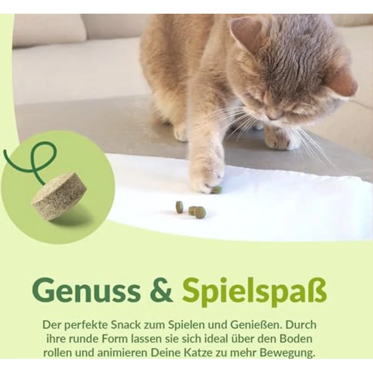 GimCat Gras Bits, Getreidefreier und vitaminreicher Katzensnack mit echtem Gras, 6er Pack (6 x 140 g) – Bild 3