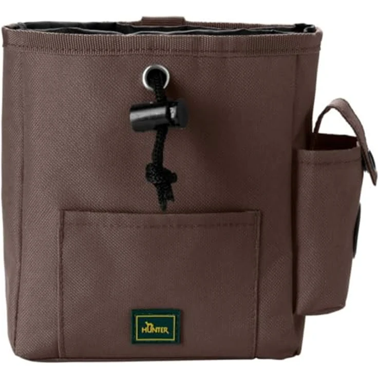 Hunter Tierbedarf Leckerlibeutel Gürteltasche Tyra, wasserdicht, braun, mit Kotbeutelspender und Kordelzug, Größe ca. 17 x 14 cm – Bild 1
