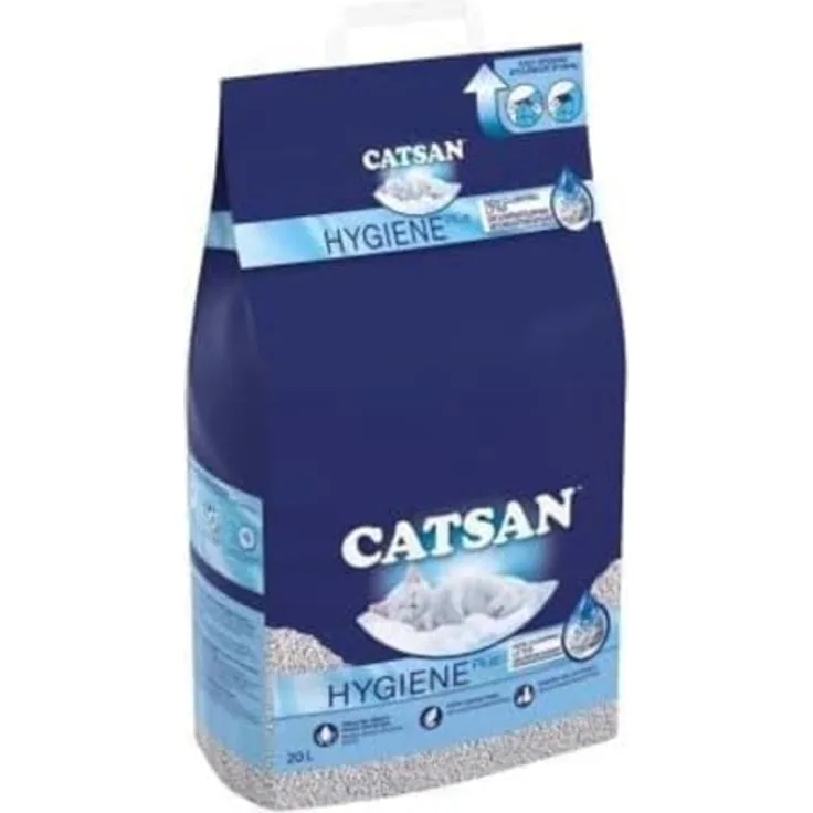 Catsan Hygiene, nicht klumpendes Katzenstreu, 3 Packungen à 20l, insgesamt 60l