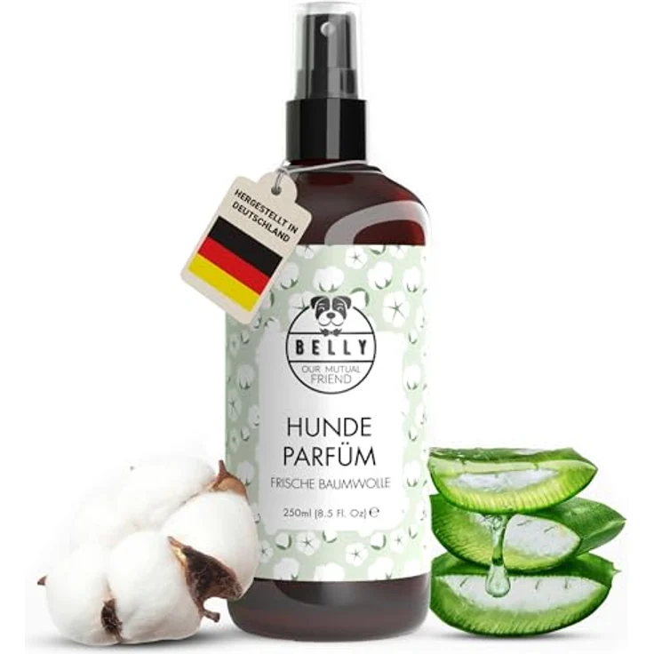 BELLY® Deodorant für Hunde, 250ml, frisches Baumwollaroma, neutralisiert Gerüche, pH neutral, vegan und tierversuchsfrei – Bild 1