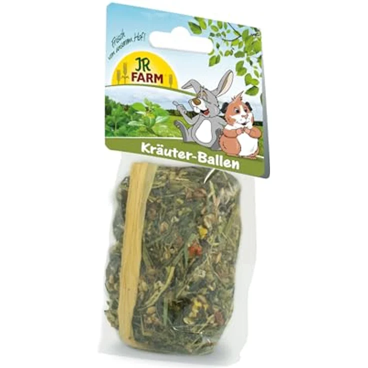 JR FARM Kräuter-Ballen 60g, gehängter Kleintier-Snack mit gesunden Kräutern und Vitamin-Gemüse, zur Unterstützung der Vitalfunktionen und des Zahnabriebs – Bild 1