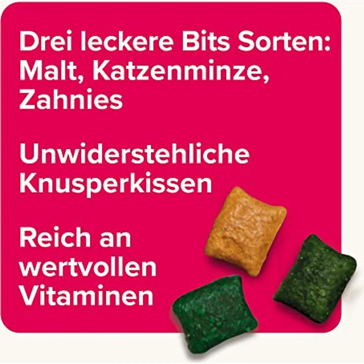 Beaphar Bits Mix, Katzensnack-Sparpaket mit 3 Sorten, 3 x 150 g, inklusive Malt-Bits, Catnip-Bits und Zahnies – Bild 3