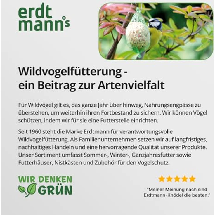 Erdtmann's geschälte Sonnenblumenkerne PLUS, Vogelfutter für Wildvögel, 2,5 kg Flachbeutel ohne Schalenrückstände – Bild 4