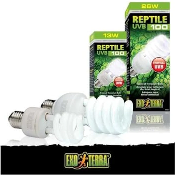 Exo Terra Reptil 5.0 Tropenlampe E27 25 W, UVB-Lampe für optimale Lichtbedingungen in Regenwaldterrarium – Bild 4
