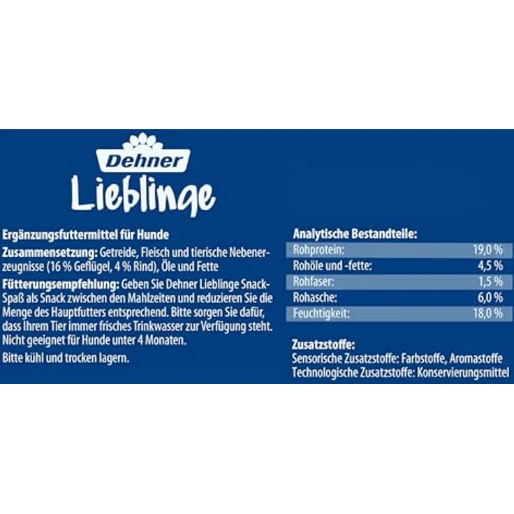 Dehner Lieblinge Hundesnack, Zuckerfreie Snackbox Jumbo mit 4 Sorten, 1.2 kg für ausgewachsene Hunde – Bild 2