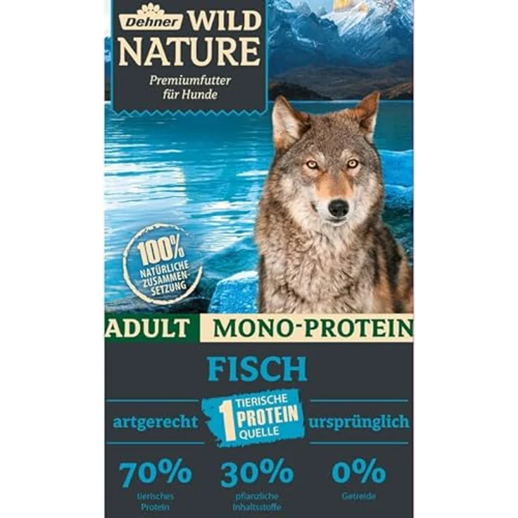 Dehner Wild Nature Hundefutter Gebirgssee, getreidefreies trockenes Hundefutter mit Lachs und Huhn, 12 kg, für ausgewachsene Hunde – Bild 2