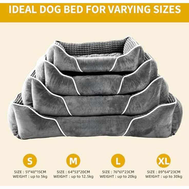 YITAHOME Orthopädisches Hundebett für Mittelgroße Hunde, 51x48cm, Ergonomisches Hunde-Sofa, Waschbarer Bezug, Erhöhte Ränder, Rutschfeste Unterseite – Bild 5