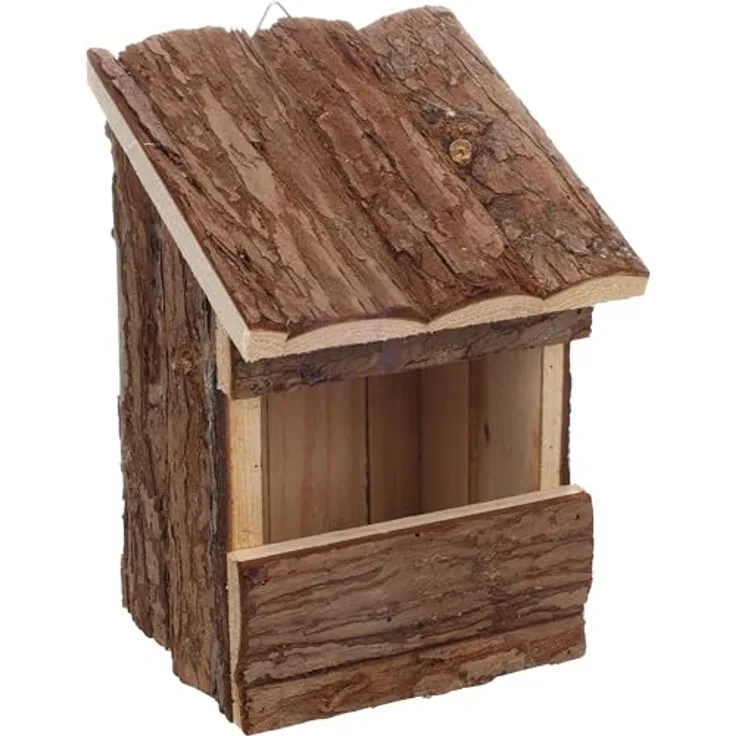 Flamingo Nistkasten Inclino, wetterfester Vogelhaus aus FSC-Holz, 14x13x20cm, schräge Bauform mit 10x6cm Eingang
