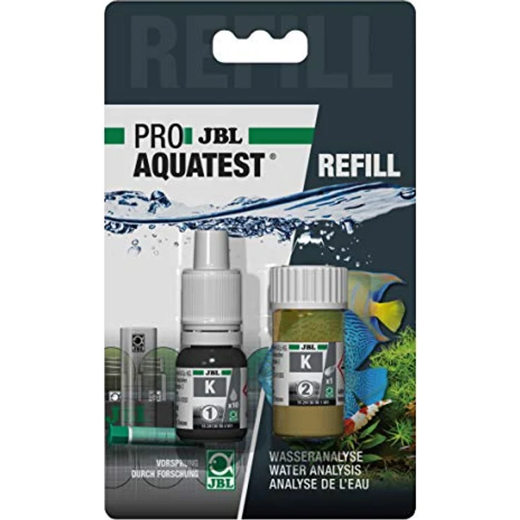 JBL Wassertest-Nachfüller ProAquaTest K, Kalium Refill für Süßwasser-Aquarien, 2 Stück zur Düngekontrolle – Bild 2