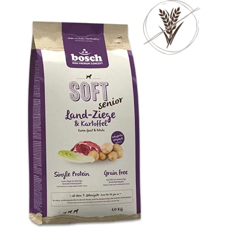 Bosch HPC Soft Senior Ziege + Kartoffel, Hunde-Trockenfutter für Senioren mit Mono-Protein, 1kg – Bild 2