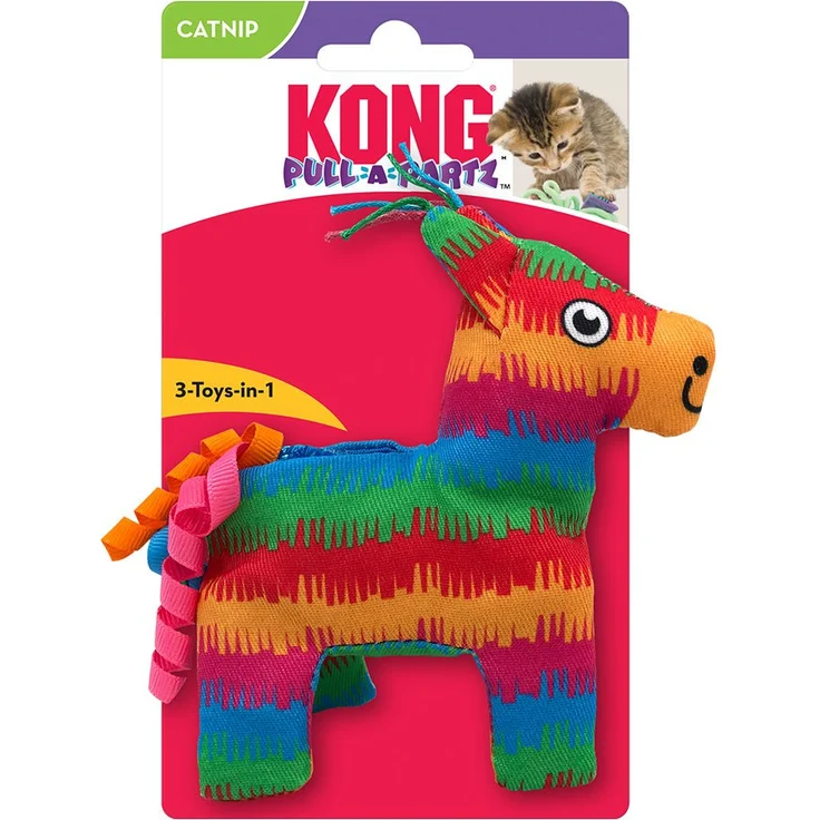 KONG Katzenspielzeug Pull-A-Partz Pinata, mit knisternden Effekten und Premium-Katzenminze
