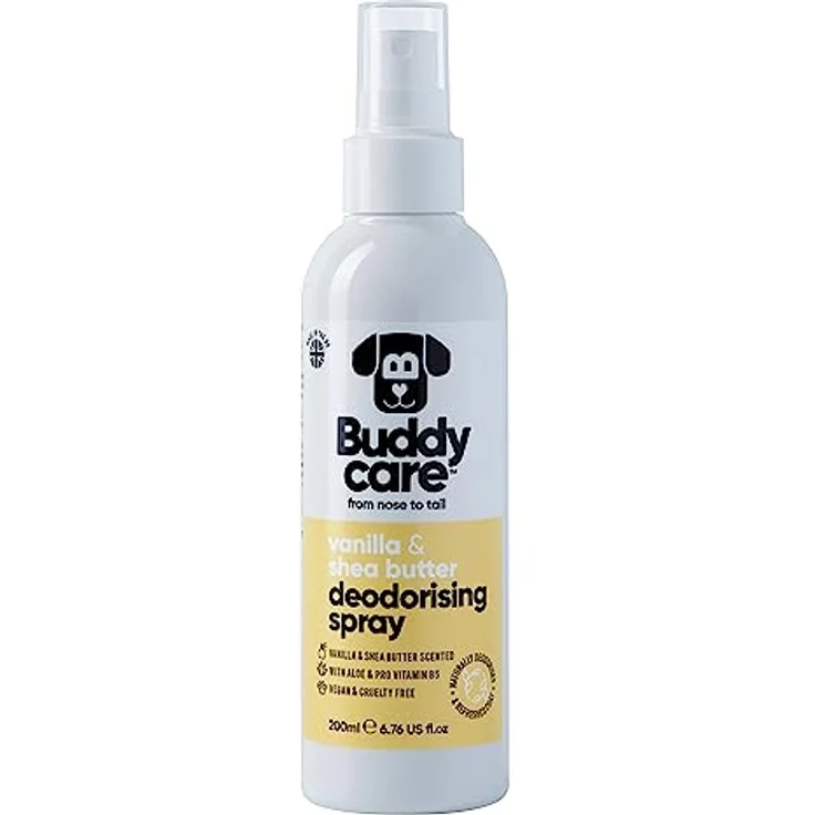 Buddycare Desodorierungsspray für Hunde, Vanille & Sheabutter, mit Aloe Vera und Pro-Vitamin B5, 200 ml – Bild 1