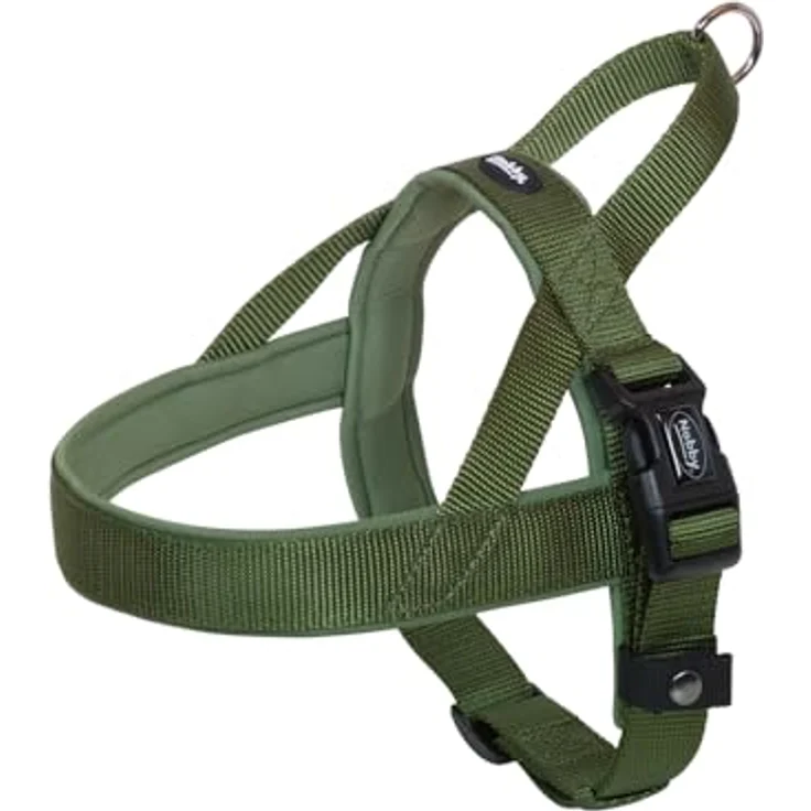 Nobby 80532-50 Norwegergeschirr Classic Preno, waldgrün, Nylon-Neopren, gepolstert, wasserabweisend, stufenlos verstellbar, L: 50-64 cm, B: 25/35 mm