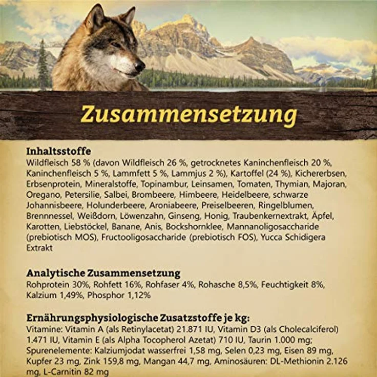 WOLFSBLUT Blue Mountain Adult Trockenfutter, 12,5 kg, getreidefrei mit Wild und Superfoods für ausgewachsene Hunde – Bild 3
