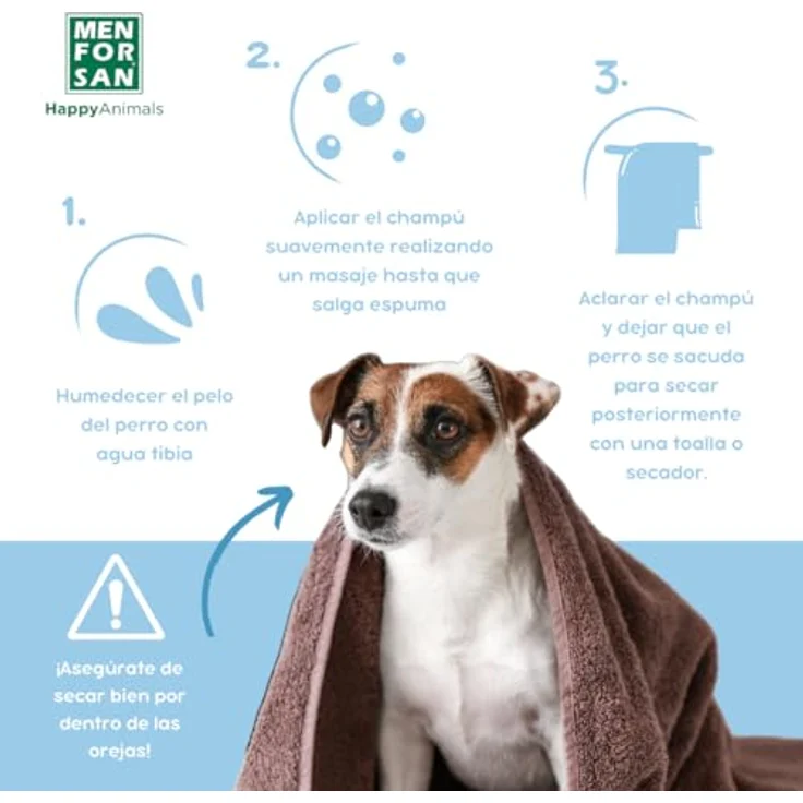Menforsan Geruchsbeseitigendes Hundeshampoo, Talkumduft, Blau, 1 l - Neutralisiert Gerüche, enthält Kollagen für gesundes Fell – Bild 4