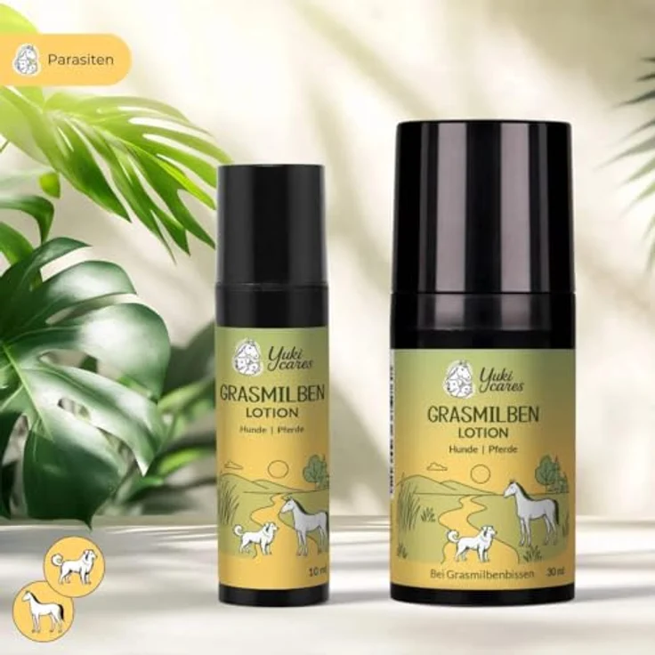 Yuki cares Grasmilben Lotion, Juckreizmittel für Hunde mit natürlichen Wirkstoffen, 10ml, handgemacht in Deutschland – Bild 3