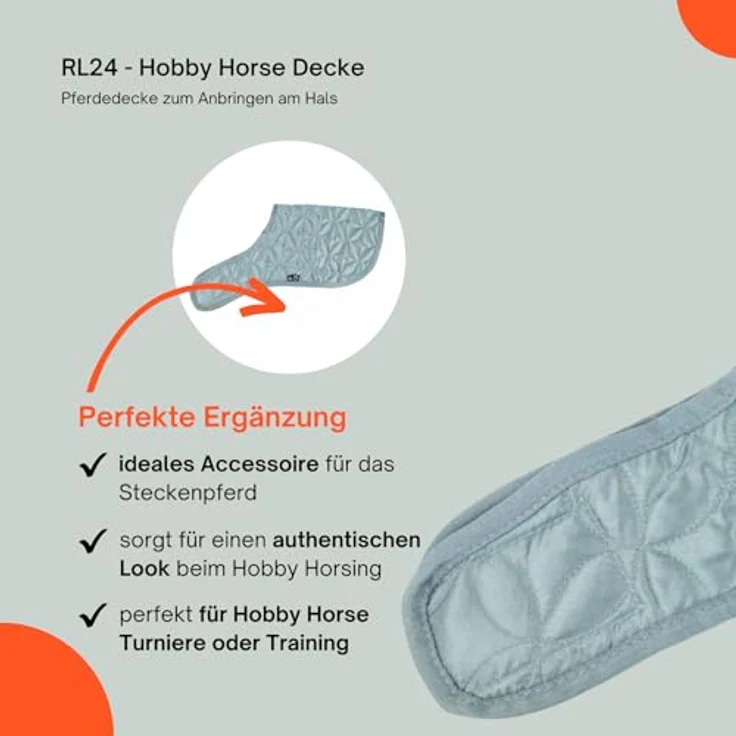 RL24 Hobby Horse Decke, Spielzeug Pferdedecke in Hellgrün, leicht am Hals des Steckenpferdes zu befestigen, Pflegeleicht aus strapazierfähigem Polyester – Bild 4