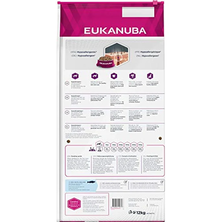 Eukanuba Daily Care Sensitive Skin, Trockenfutter für Hunde mit sensibler Haut, hypoallergenes Futter mit Fisch, 12 kg – Bild 2