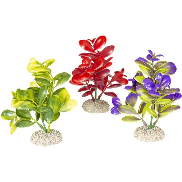EBI Aqua Della Crassula, künstliche Pflanzen-Dekoration für Aquarien und Terrarien, flexible Kunststoffpflanze mit stabiler Basis