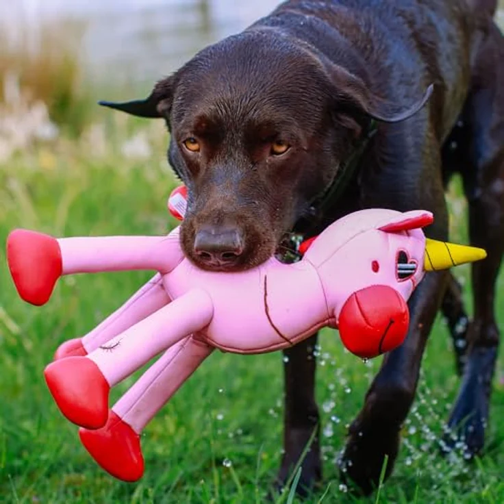 Nobby Wasserspielzeug Einhorn Floating, Kauspielzeug aus Stoff mit Squeaker, schwimmfähig, 39,5 cm, pink – Bild 4