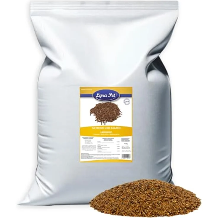 Lyra Pet® 20 kg Leinsamen, Reich an Omega-3-Fettsäuren, Ballaststoffen & Proteinen, Ergänzungsfutter für Wildvögel & Kleinnager, Nährstoffreiches, Ganzjähriges Vogelfutter – Bild 1