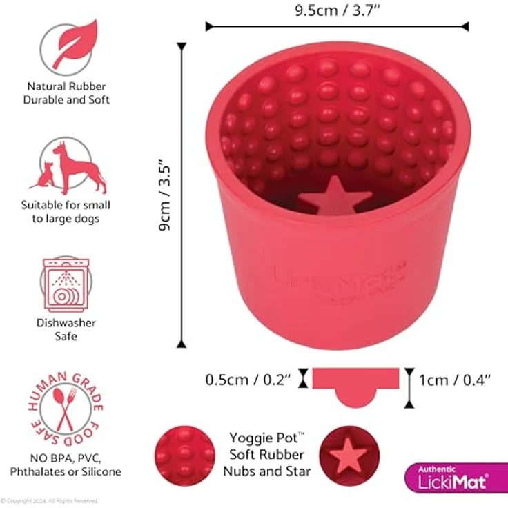 LickiMat Futternapf LickiMat Yoggie Pot, Futternapf in Becherform aus natürlichem Gummi, 9,5 cm Durchmesser, 9 cm Höhe – Bild 3