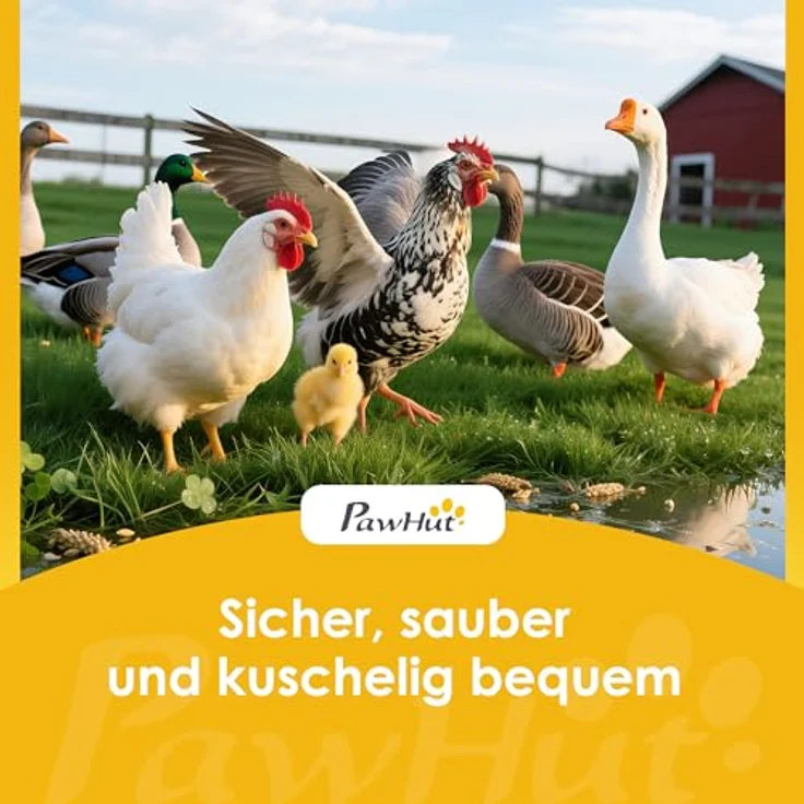 PawHut Hühnerstall Hühnerhaus mit Freilaufgehege, Nistkasten, Rampe und herausziehbarem Tablett, für 2-4 Hühner, grau – Bild 9