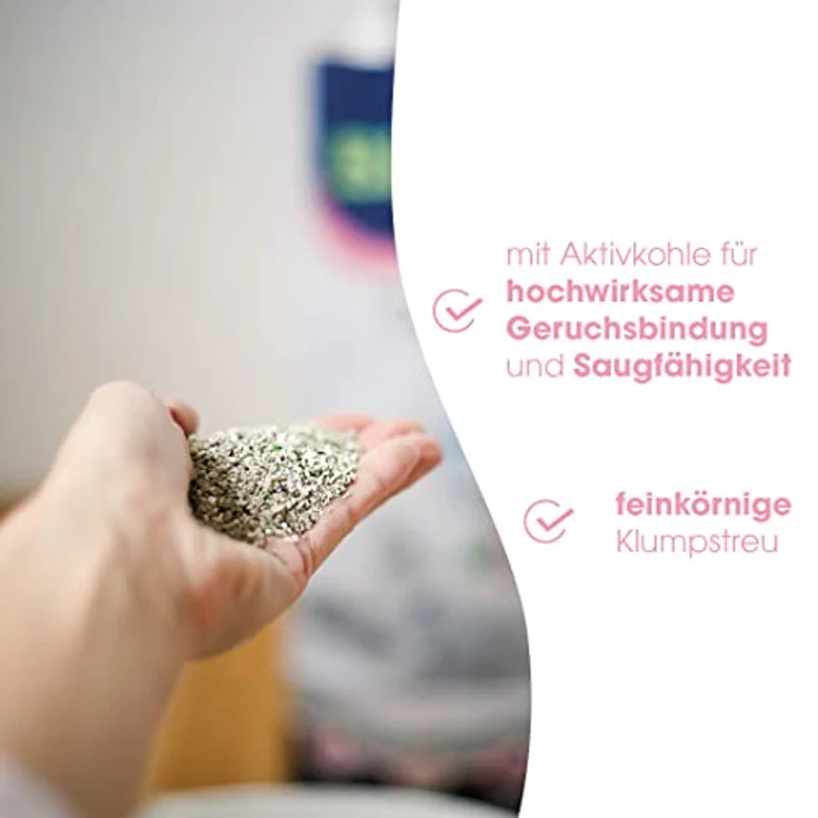 Biokat's Diamond Care Fresh Katzenstreu, Klumpstreu mit Babypuder-Duft, Bentonit mit Aktivkohle und Aloe Vera, 10 L – Bild 4