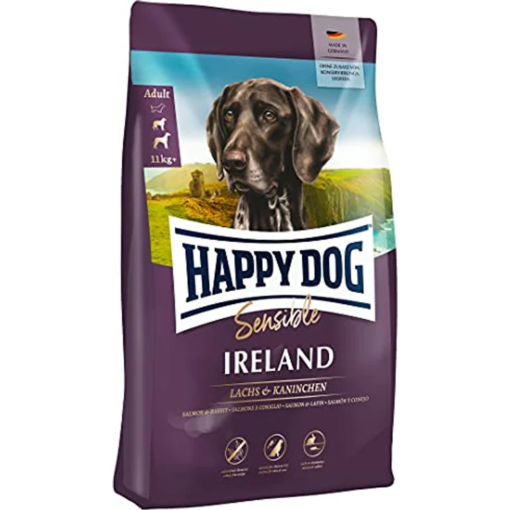 Happy Dog Sensible Irland, Hunde-Trockenfutter mit 12% Lachs und selektiven Proteinen, 300 g – Bild 1
