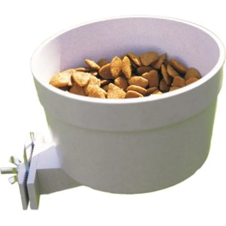 Nobby 79694 Crock Futter- und Trinknapf 850 ml, weiß, mit Schraubbefestigung und Schnellverschluss, 14,5 x 18 x 11 cm