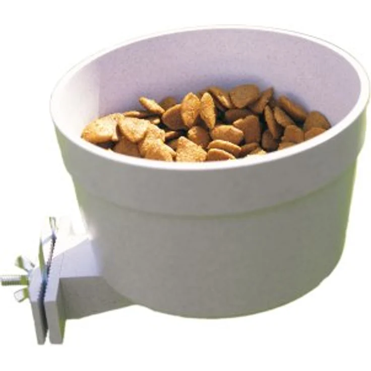 Nobby 79694 Crock Futter- und Trinknapf 850 ml, weiß, mit Schraubbefestigung und Schnellverschluss, 14,5 x 18 x 11 cm