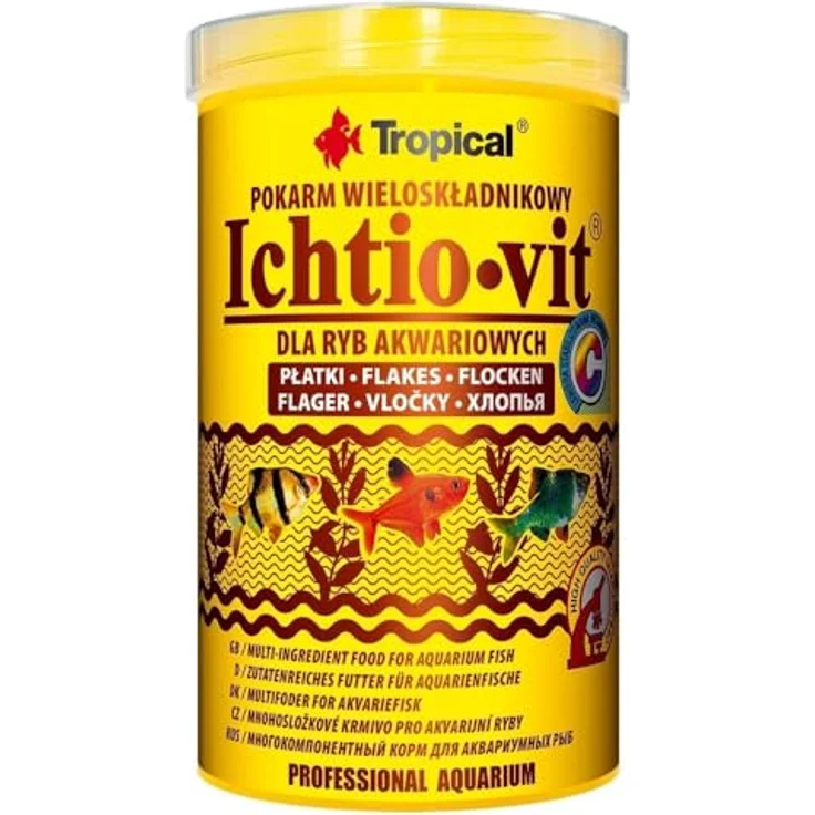 Tropical Ichtio-VIT Flockenfutter, nährstoffreiches Fischfutter mit stabilisiertem Vitamin C, 250 ml – Bild 1