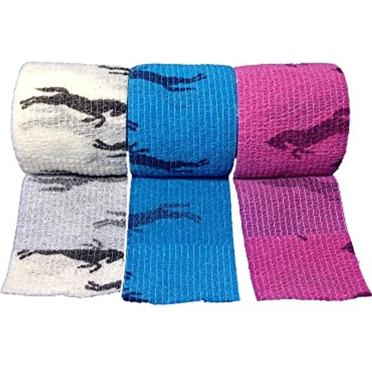 LisaCare selbsthaftende Bandage 3er Set, elastischer Verband für Pferde, 5cm x 4,5m, wasser- und schmutzabweisend, zertifiziertes Medizinprodukt – Bild 1