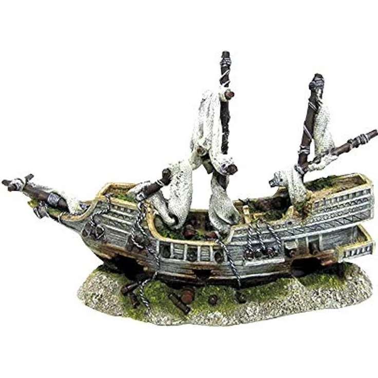 Nobby Aqua Ornaments GALEONE, Aquarien-Dekoration, ungiftig, geeignet für Süß- und Seewasseraquarien, 35,8 x 13,0 x 22,5 cm