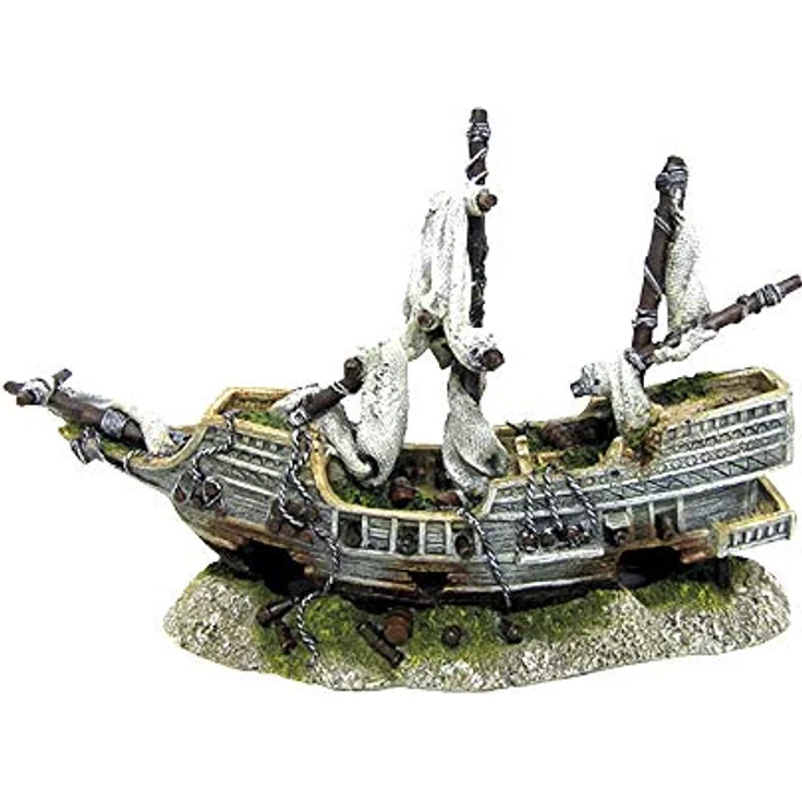 Nobby Aqua Ornaments GALEONE, Aquarien-Dekoration, ungiftig, geeignet für Süß- und Seewasseraquarien, 35,8 x 13,0 x 22,5 cm – Bild 1