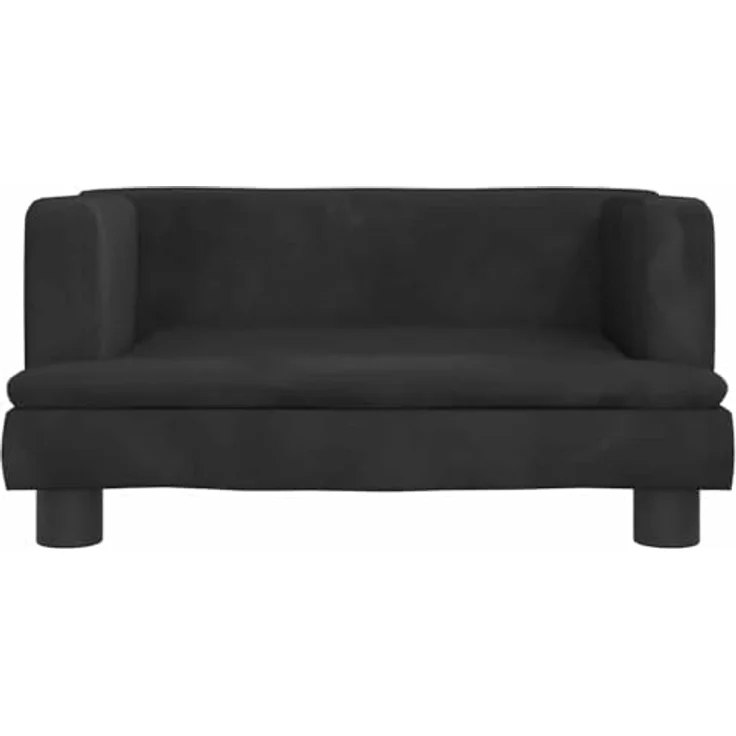vidaXL Hundematratze - Samt (100 % Polyester), massives Kiefernholz, geeignet für kleine Hunde, 60 x 40 x 30 cm, schwarz – Bild 5