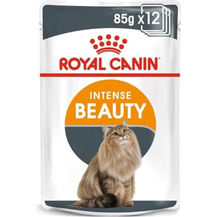 Royal Canin Hair & Skin Care Jelly, 12 x 85g, Alleinfuttermittel für ausgewachsene Katzen, feine Stückchen in Gelee, unterstützt gesundes Fell und Haut, mit Omega-3- und Omega-6-Fettsäuren