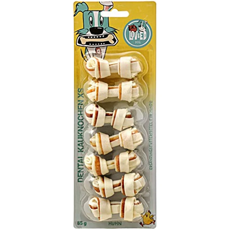Lov&Ed Dental Kauknochen für Hunde mit Hähnchen, 7 x Größe XS, je ca. 12 g (85 g), fördert Zahnhygiene und Zahnfleischmassage, ohne künstliche Zusatzstoffe