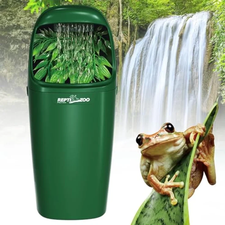 ReptiZoo Terrarium Reptilien Trinkbrunnen (Wasserfall) und Luftbefeuchter DF09A, 800ml mit doppeltem Filtersystem und einstellbarem Wasserdurchfluss – Bild 3